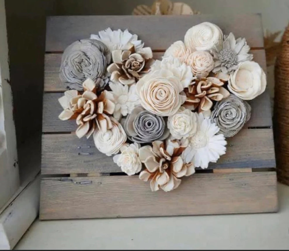 Wooden Flower Heart Pallet Sign