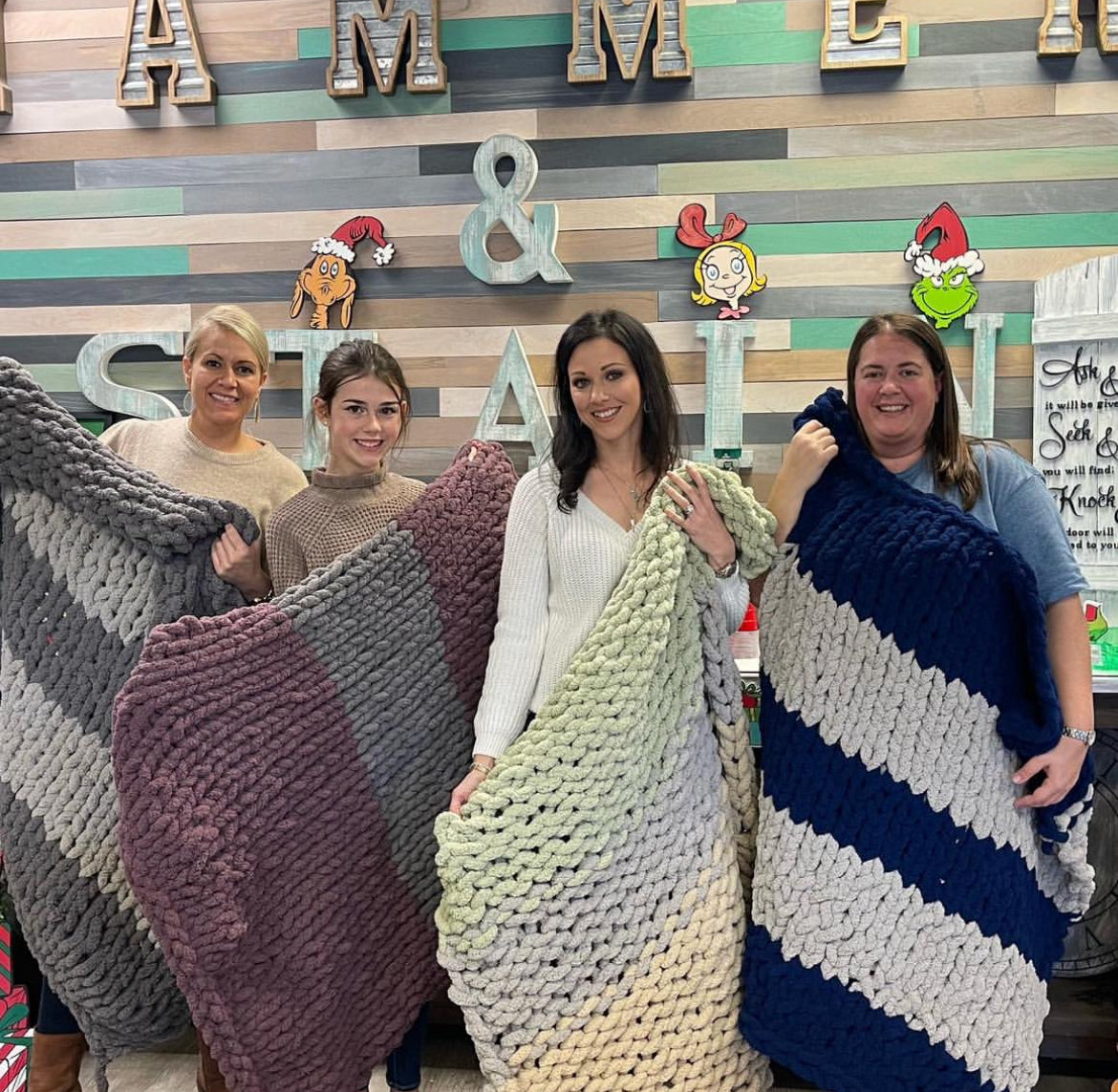 Chunky Hand Knit Blankets