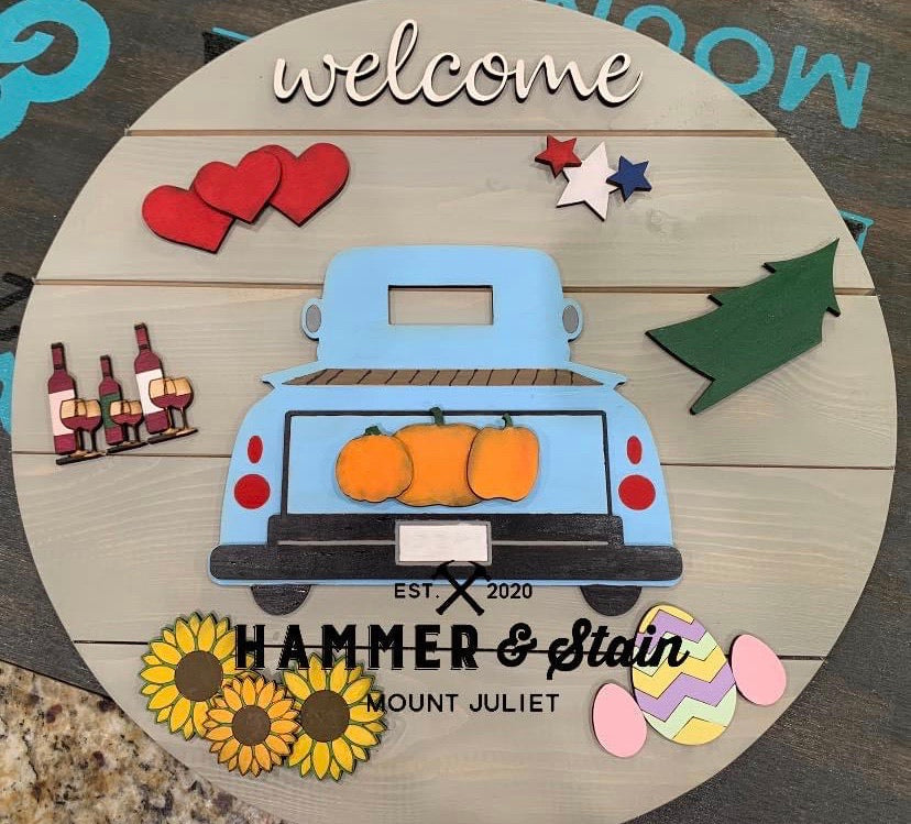 'Welcome" Interchangeable Door Sign