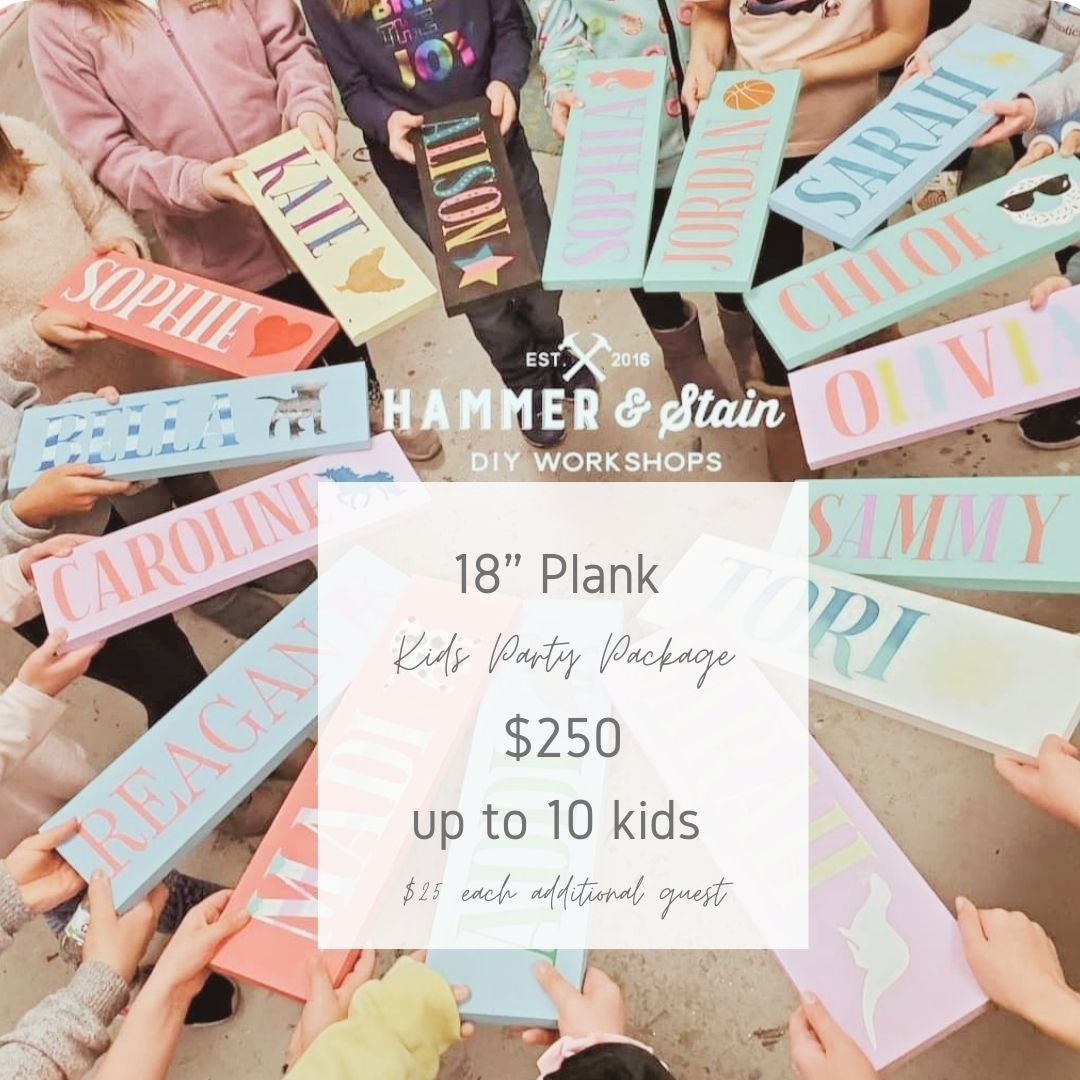 18" Name Plank Birthday party