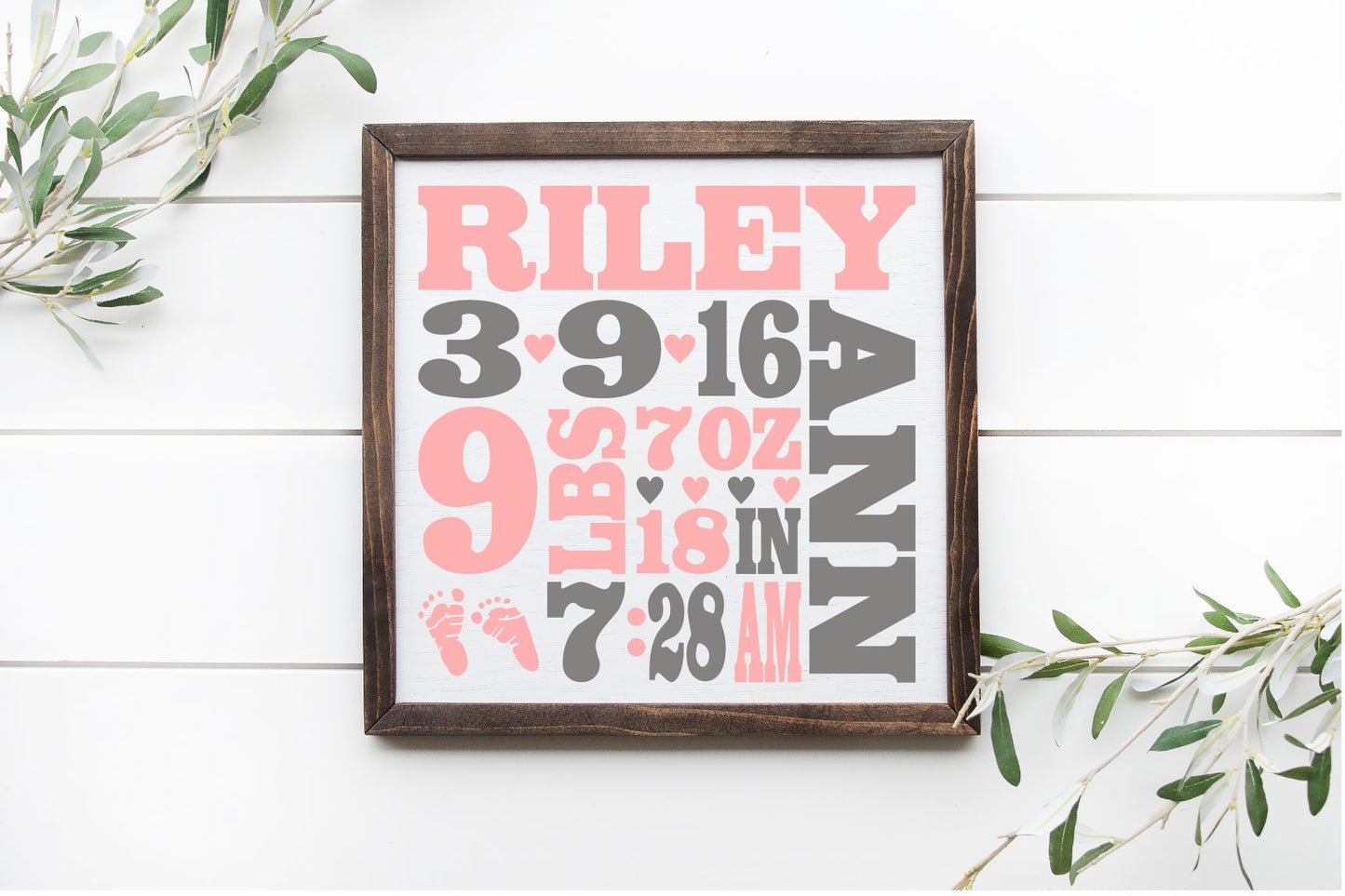 Birth Announcement 12X12