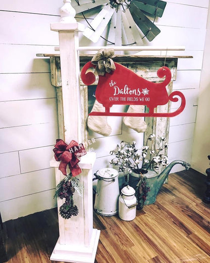 Holiday Sleigh Porch Posts