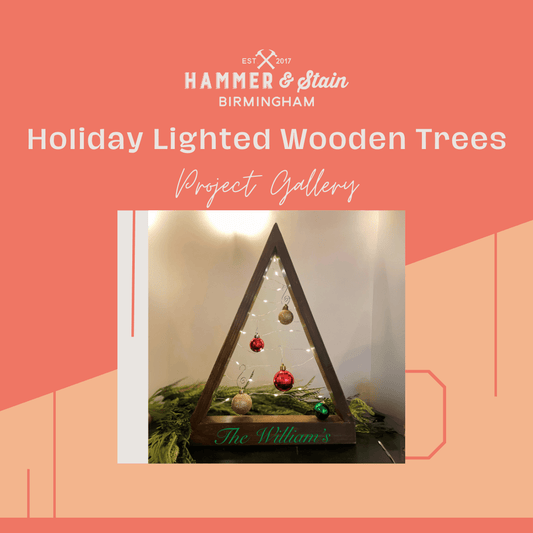 Holiday Lighted Wooden Trees