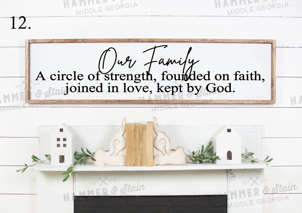 Framed Sign 11x48" $85