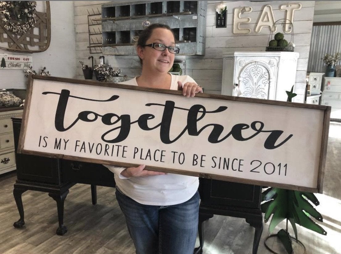 Framed Sign 11x48" $85